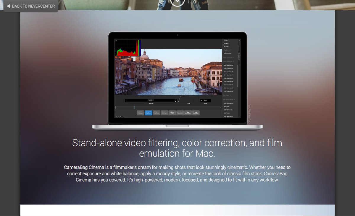 New home for CameraBag Cinema! nevercenter.com/camerabag/cine… Visit, get the free #beta, share your thoughts! #VideoEditing