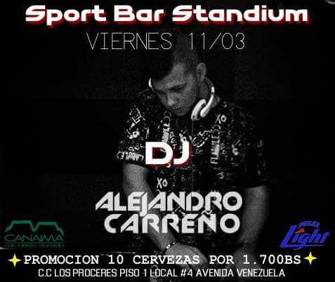 SportBarStadium's tweet photo. DISFRUTA DE LAS MAS FRIAS DE LA CIUDAD Y PURA RUMBA 
CON EL DJ REVELACION DE LA CIUDAD ALEJANDRO CARRENO
PURA VIDA https://t.co/4Qpu0XPAXR