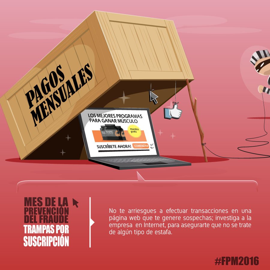 IndecopiOficial's tweet photo. Mes de la prevención del fraude #FPM2016: Evita las trampas por suscripción, haz tus compras online en webs seguras https://t.co/Z6VcIeIjve