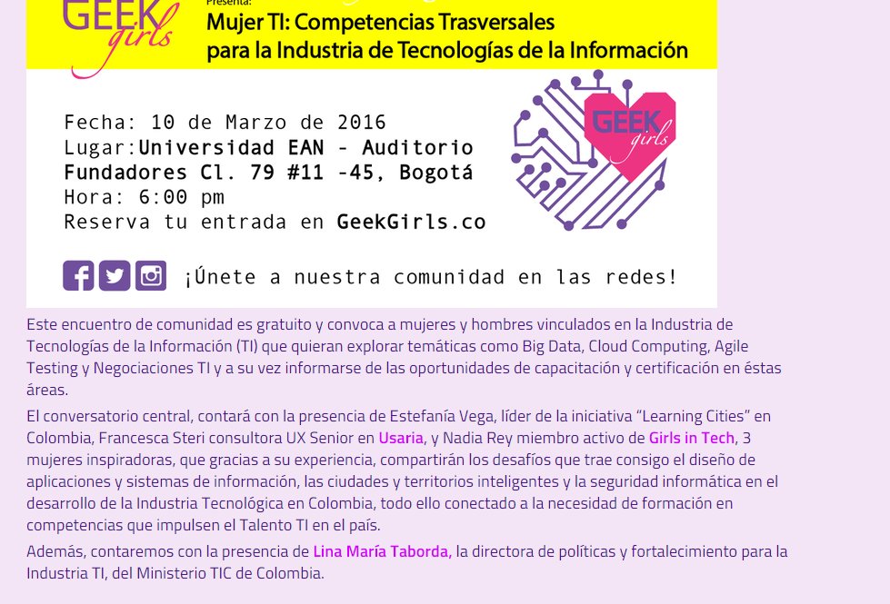 #MujerTI  El evento mas grande que reune mujeres líderes, innovadoras y capaces de transformar su entorno Geekgirls