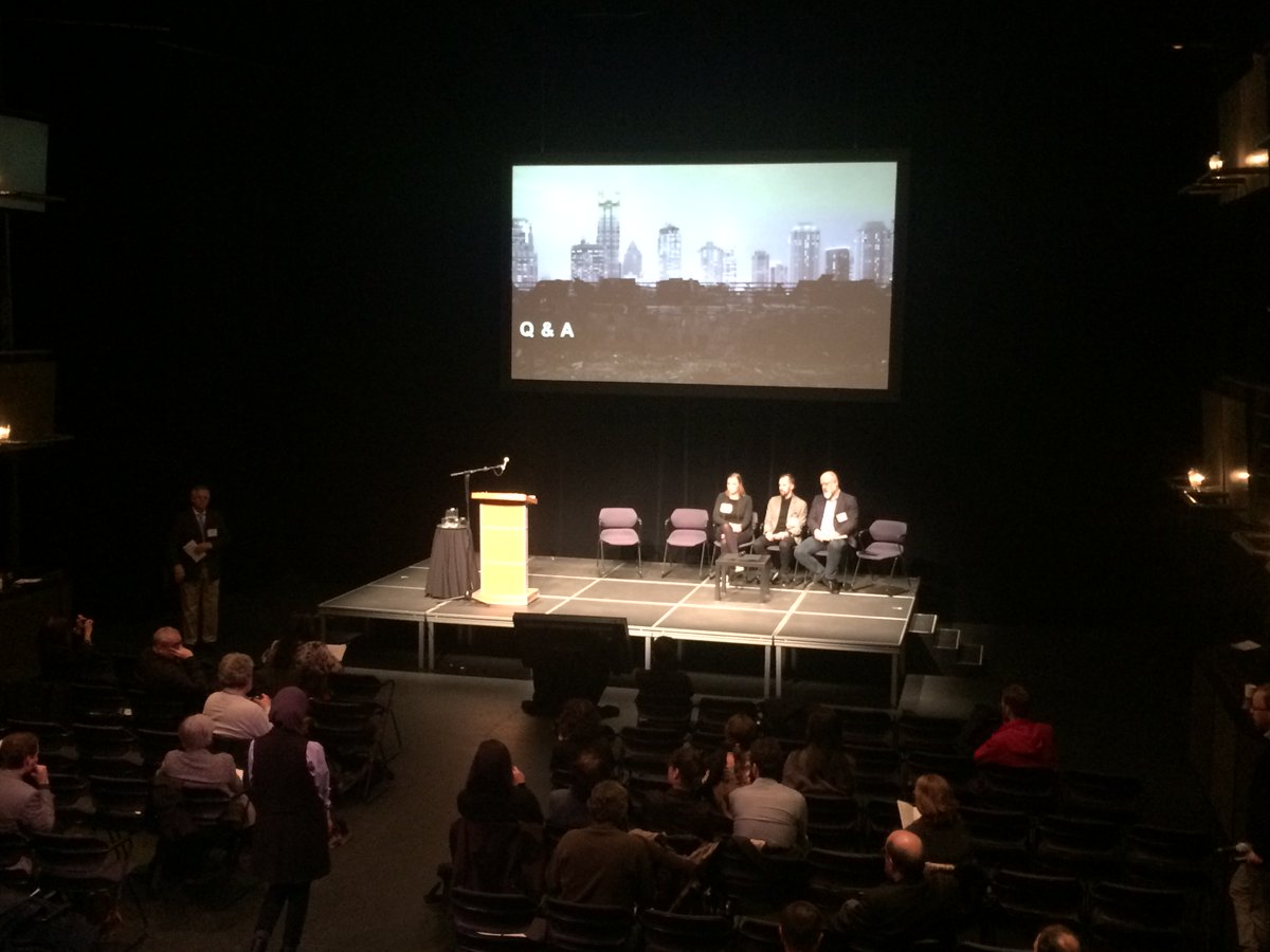 UBCUrbanDesign's tweet photo. Final Q &amp; A with presenters: Wendy de Hoog, Lee-Michael J. Pronko &amp; Wayne Beggs! Next up reception and #SurreyPanel https://t.co/0dYTuRIBYL