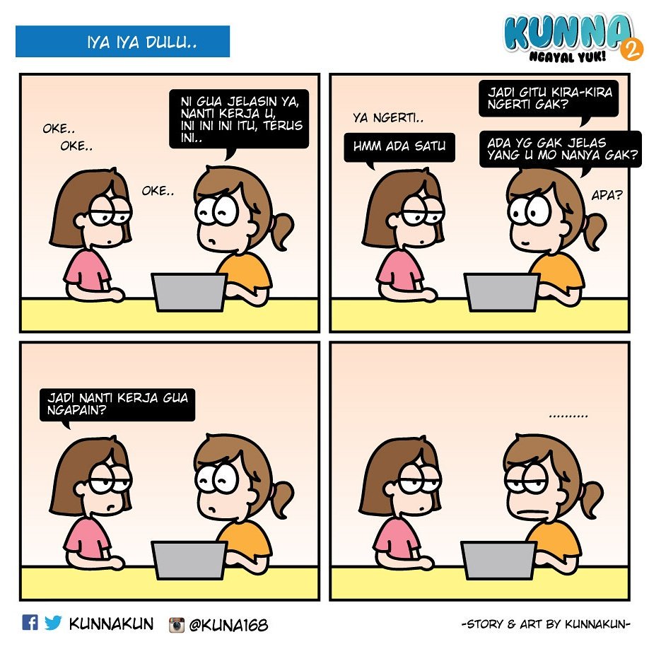 Kalo dijelasin, iya2 dulu biar cepet, tp sebnarny gak ngerti  #kunna #kunnakun #komikstrip #komik #jumat