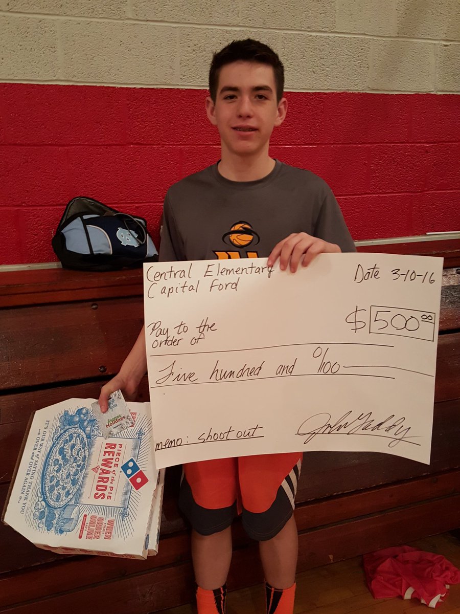 Central_ElemE4E's tweet photo. Former student wins big with the half-court shot!  Congrats JW! https://t.co/X4gkucf1Gj