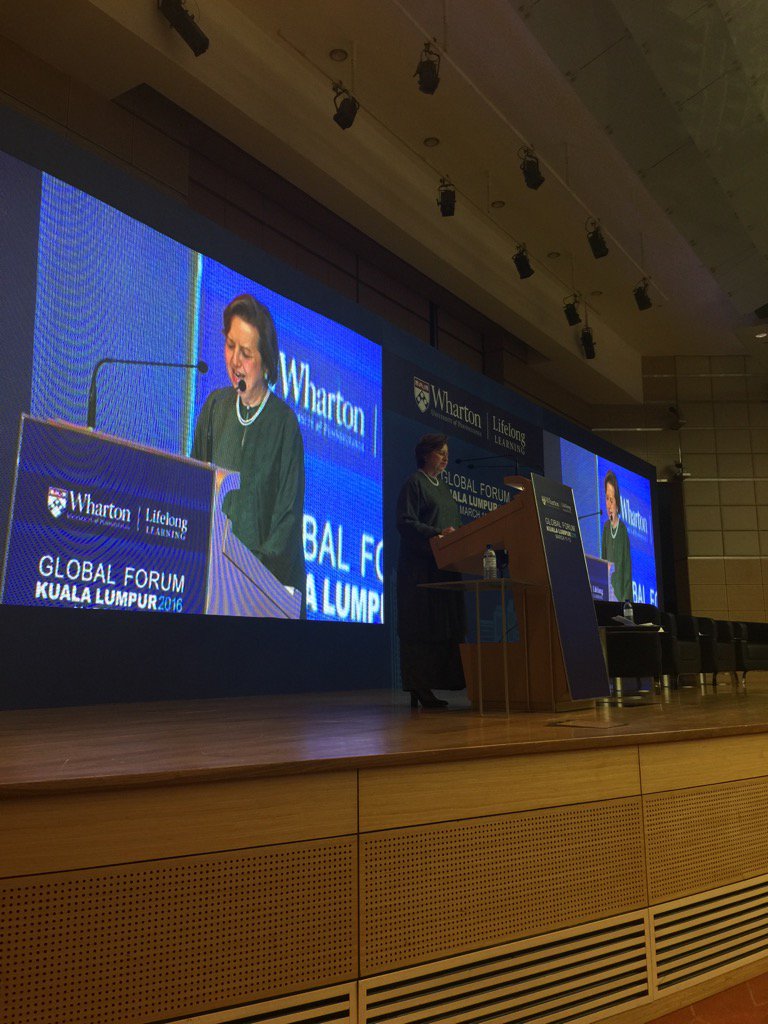 Dr Zeti, Malaysian Central Bank Governor &amp; wonderful <a href="/Wharton/">The Wharton School</a> alum, opening the #WhartonForum Kuala Lumpur.