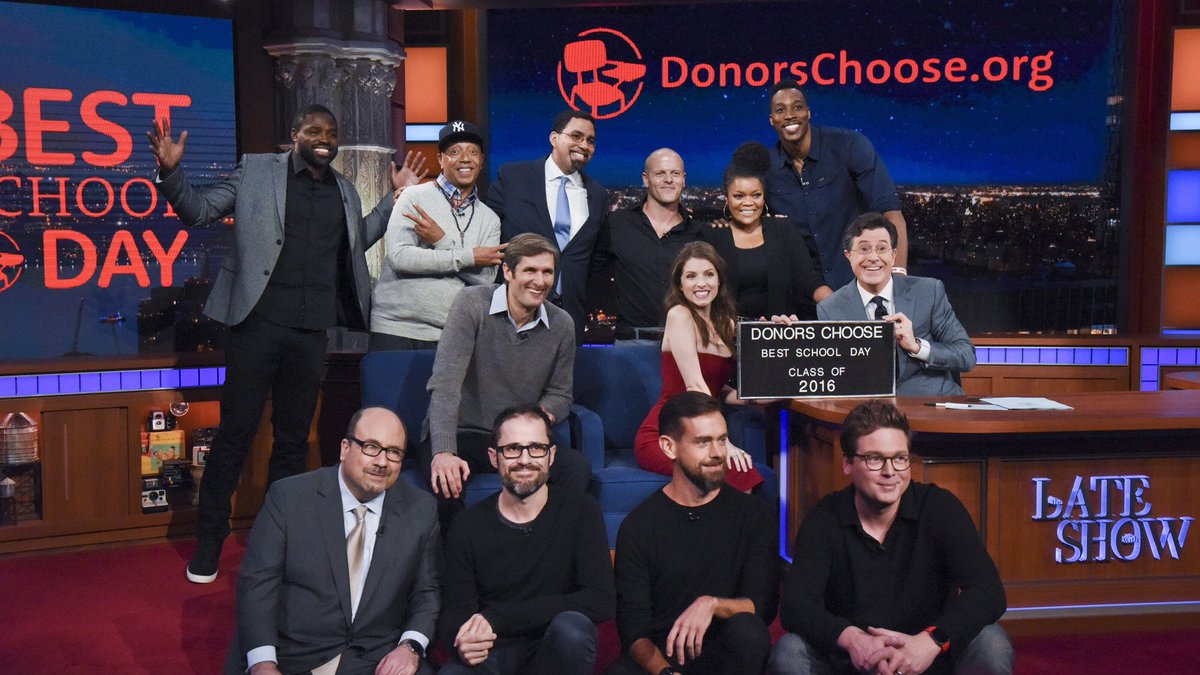 usedgov's tweet photo. Thank you to @colbertlateshow and @DonorsChoose for making this the #BestSchoolDay. #theseguyslikeus https://t.co/kALwXKqUQ4
