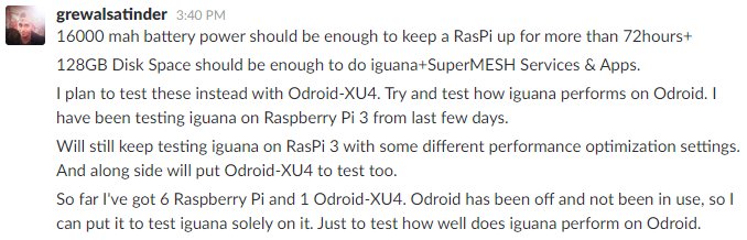 satindergrewal's tweet photo. Testing #iguanacore on #RaspberryPi3 &amp; #odroid-XU4 with #SuperMESH @SpaceMesh @coremedia_info @SuperNETorg https://t.co/NkRXE22vAi