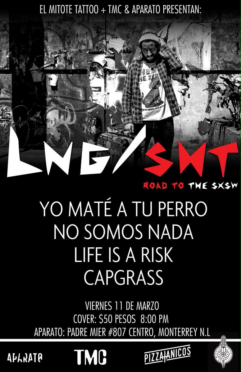 mtyrock's tweet photo. Mañana @LngSHT va a reventar madres en #Aparato! https://t.co/9N7smses52