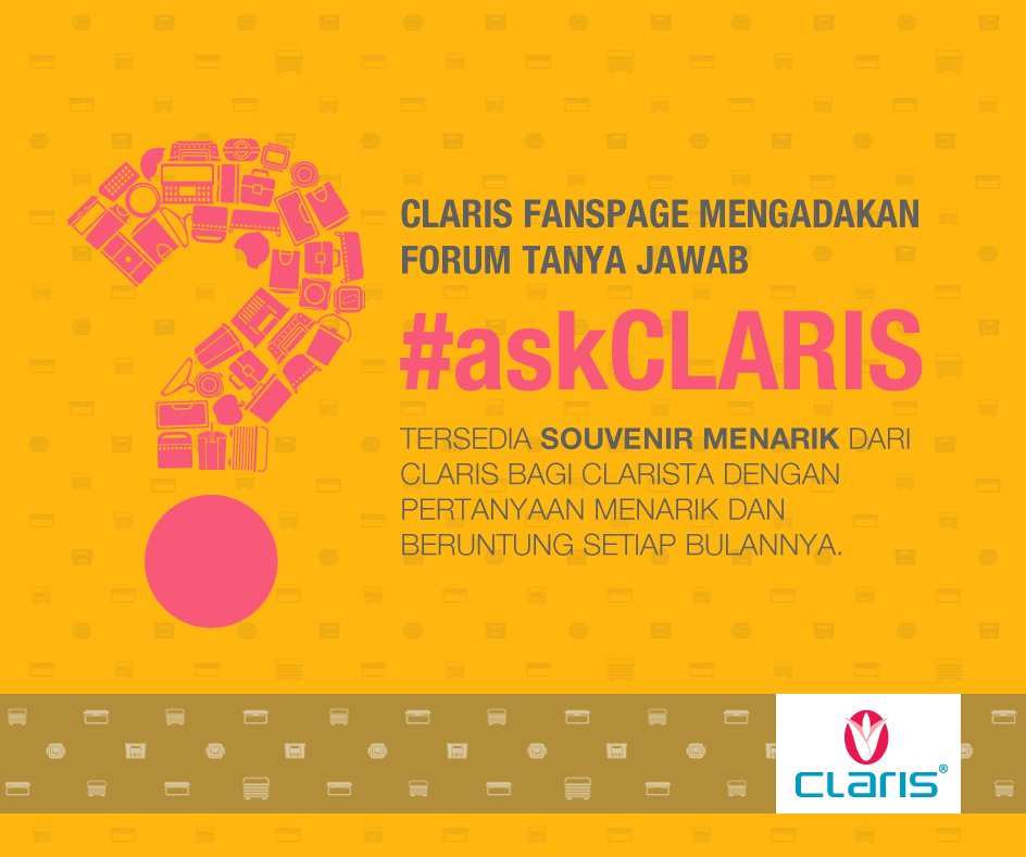 ClarisHome's tweet photo. Ajukan pertanyaanmu di #askCLARIS mengenai produk Claris. Pertanyaan terbaik akan mendapatkan produk Claris Gratis https://t.co/m6eeDT8oyA