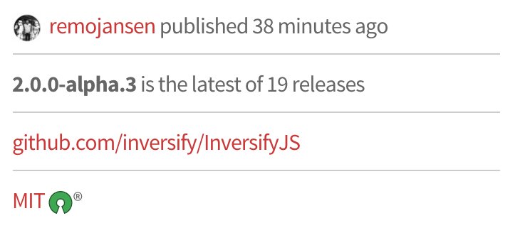 RemoHJansen's tweet image. #InversifyJS 2.0.0-alpha.3 just landed 🚀 #npm 🎉 you can learn more about it at blog.wolksoftware.com/introducing-in…