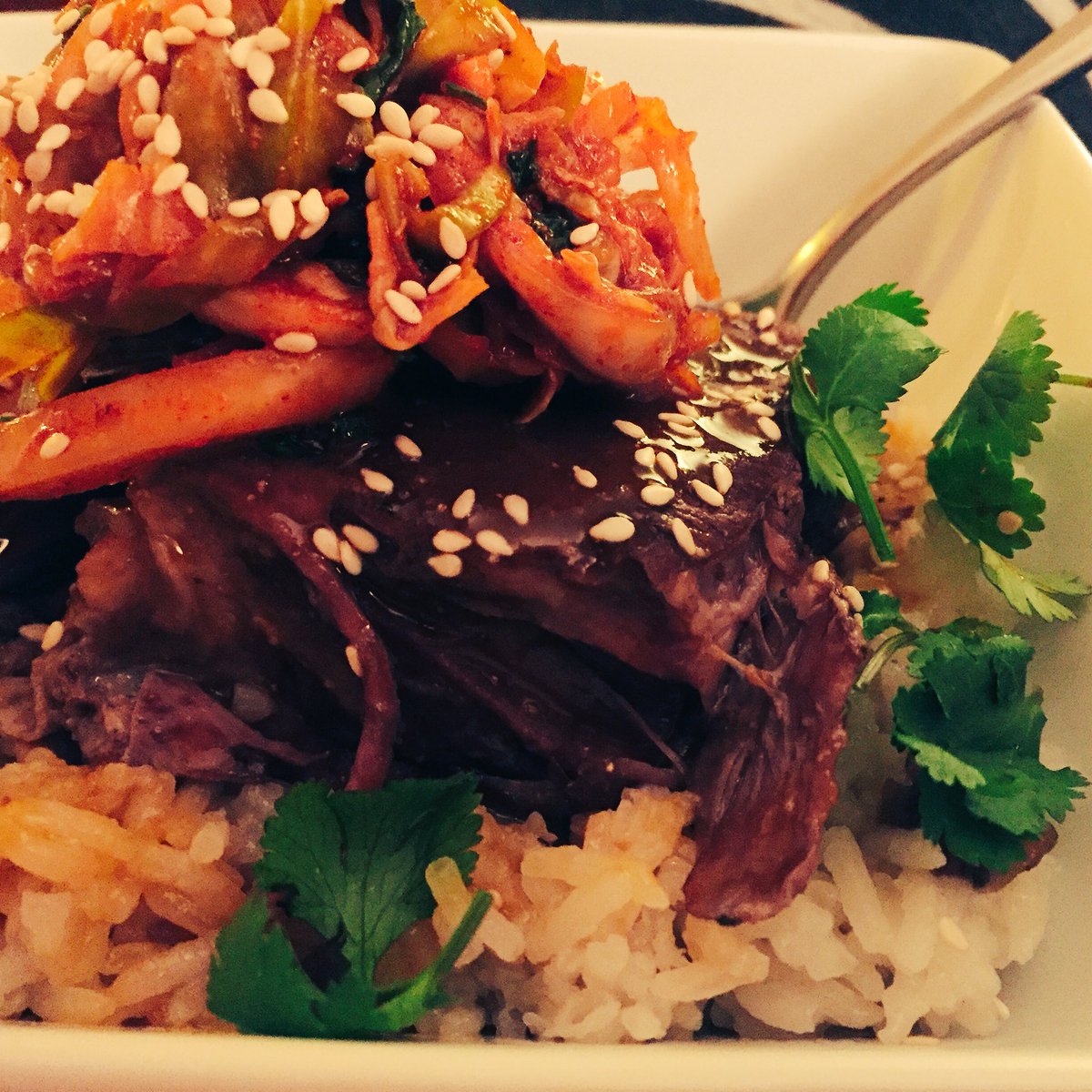 KitchenWoes's tweet photo. I just love my man. Braised #Beef #Shortribs #Kimchi #korean #rice YUMMmmmmmmm https://t.co/IF0IN4Fj5Q