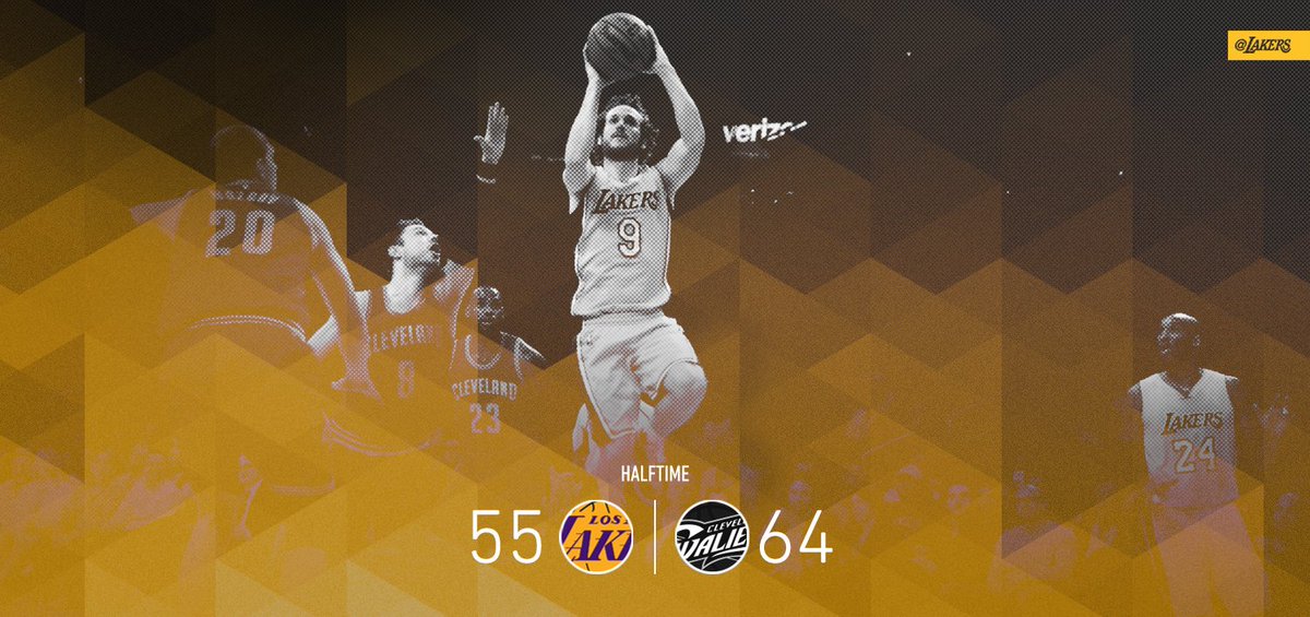 Lakers's tweet photo. Kobe Bryant (15 pts) and Marcelo Huertas (11 pts, 3 ast) provide plenty of highlights in the first half. https://t.co/ySa1dQUP6H