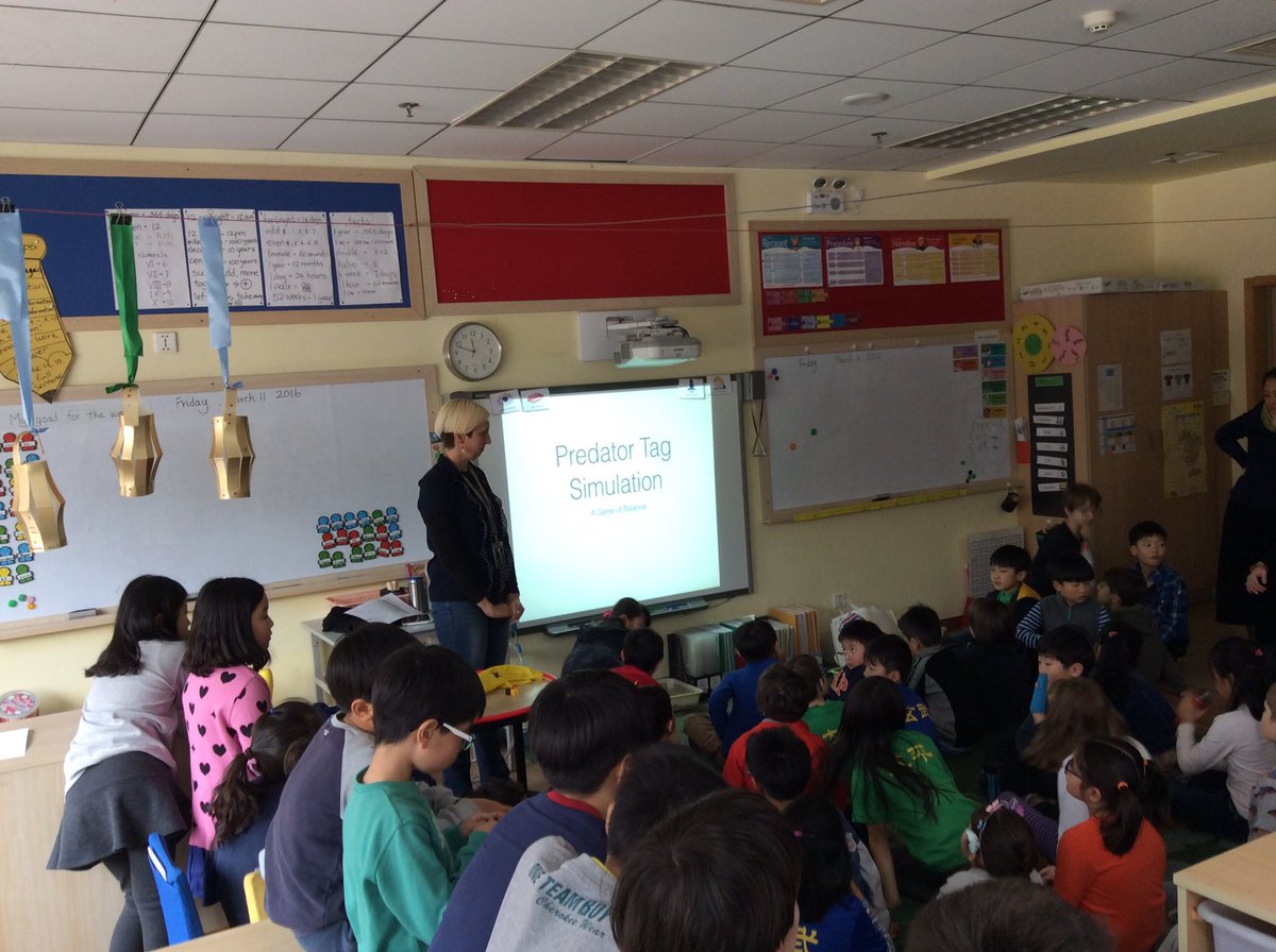 haidiwang's tweet photo. #sharing the planet# #NIS Grade2# Predator Tag Simulation https://t.co/Ul8tzMgy99