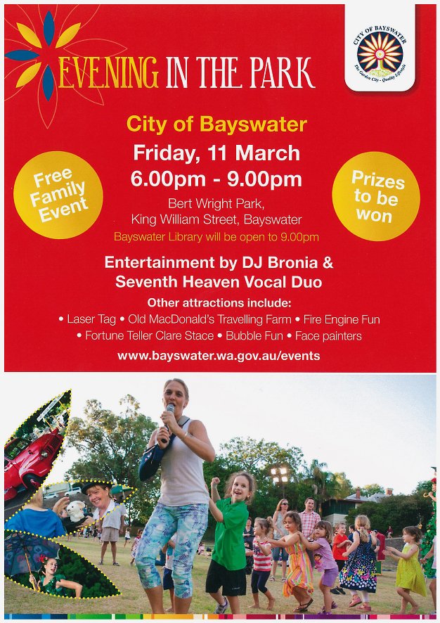 Don't miss our Evening in the Park event this evening. There's something for the whole family.