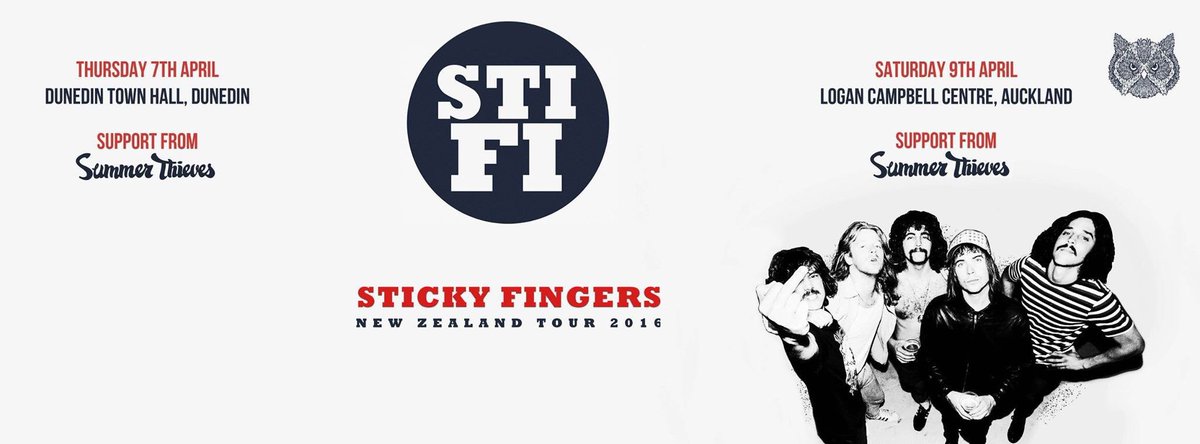 Hitting Auckland and Dunedin w/ Sticky Fingers early April cobba
