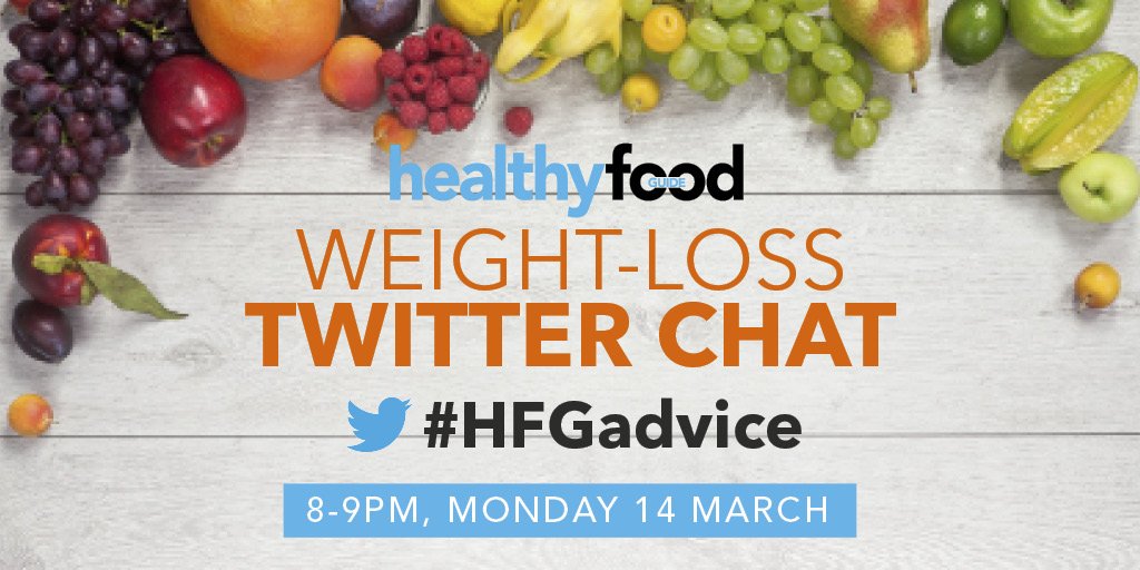 Join our weight-loss twitter chat #hfgadvice Mon 8-9pm AEDT. HFG's dietitian will answer all your Qs...pass it on!