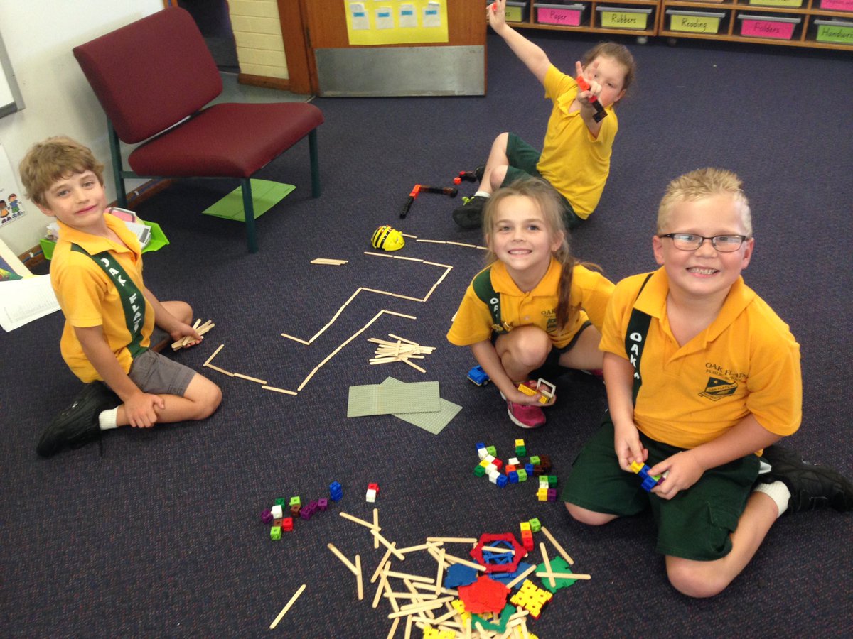LearningwithMsC's tweet photo. The cool coding group had to build a path and then program their bee-bot to drive along it. #edventuretime https://t.co/eBizPi8RyC