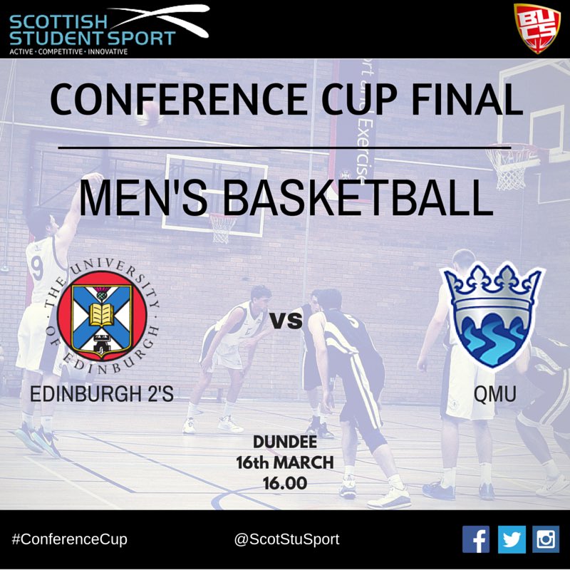 roe_adam's tweet photo. The countdown to the Men's Basketball final begins! 16th March! QMU vs Ed Uni #onewinner #studentsport #BUCS #SSS https://t.co/UeE6zTeOq2