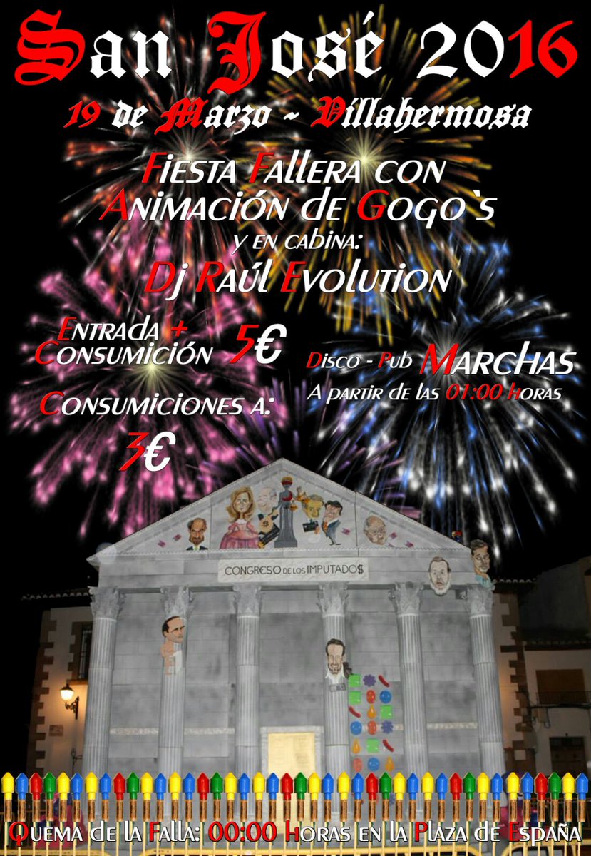 SJoseVillahermo's tweet photo. 00.00 Cremá #AuténticaFallaManchega A continuación #FiestaFallera en el Marchas #OhJosé https://t.co/Pl9EX4ezQO
