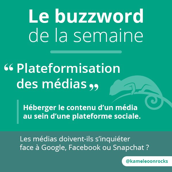 kameleoonrocks's tweet photo. Le buzzword de la semaine : plateformisation des médias https://t.co/FTuJXlspNV https://t.co/NVlfv8A85n