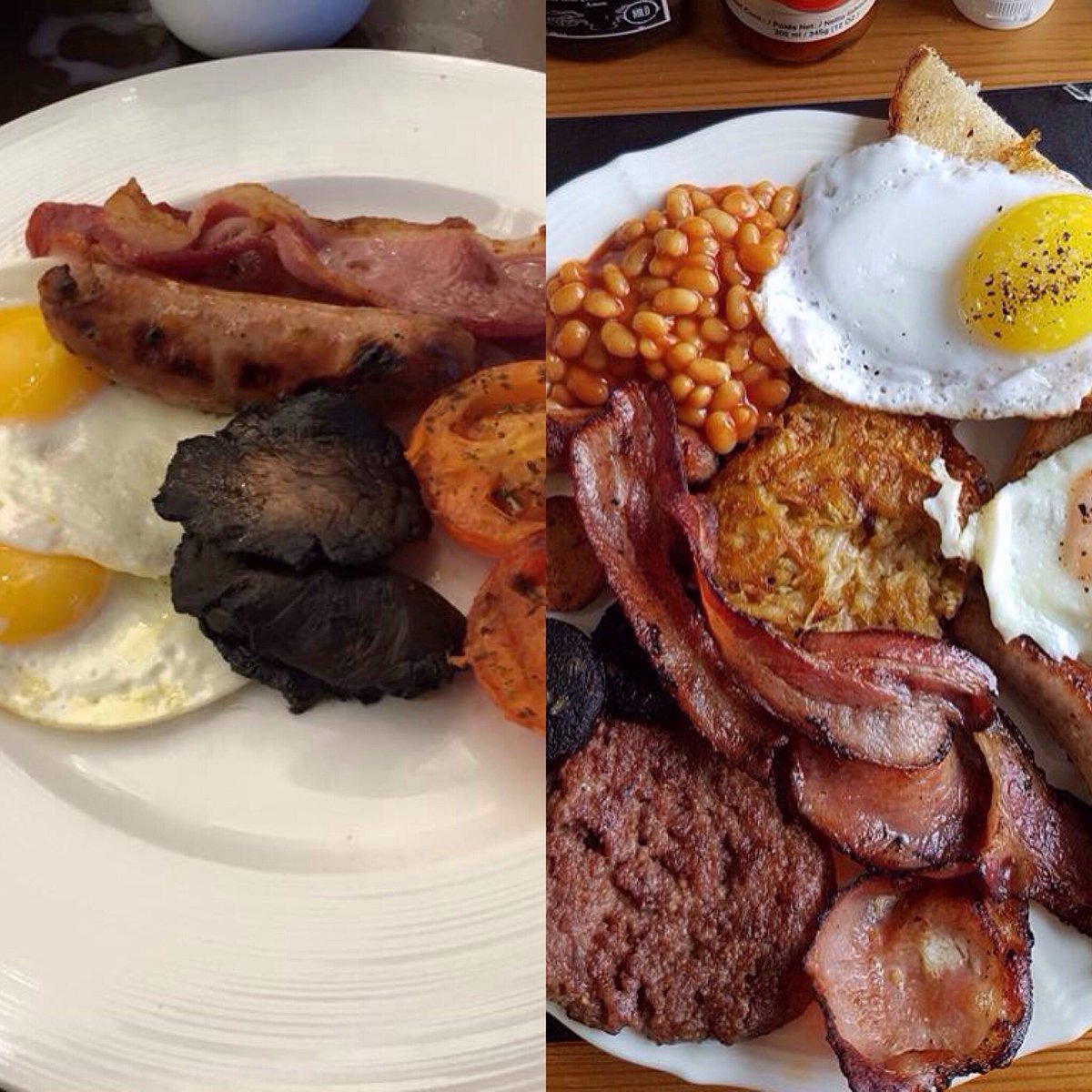 fryuppolice's tweet photo. So this is the last fry up you'll ever eat, which do you choose. Left or right? @bendyblanco @GordonRamsay https://t.co/LnU3pUVKkr