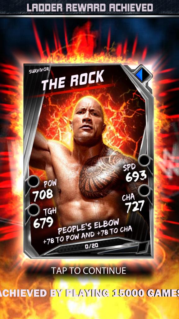 mrnunnsupercard's tweet photo. 15k ladder reward. ..survivor rock! Another single but can't really complain  @WWESuperCard https://t.co/GA5EJX3opD