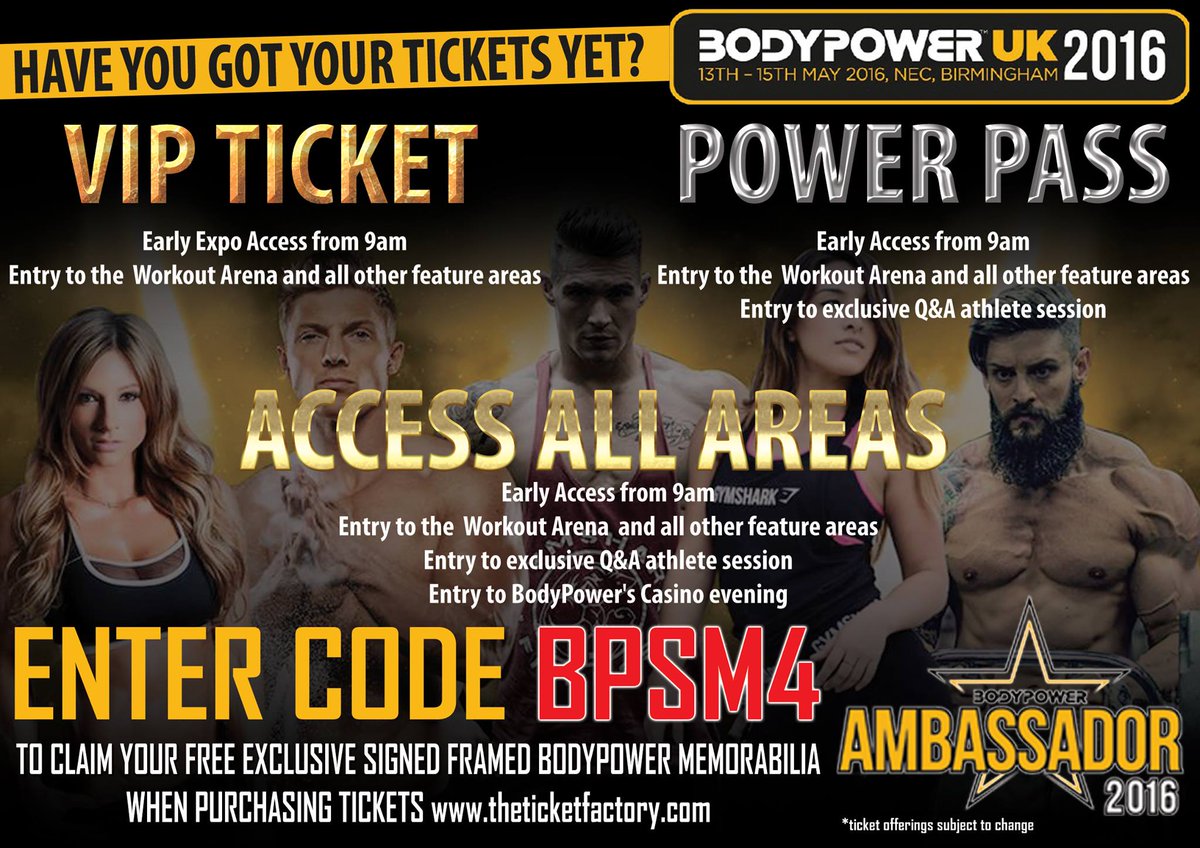 1scottymca's tweet photo. When you use my #BodypowerCode BPSM4 for your ticket 100% of my commission goes to charity please share this post https://t.co/vWUBisy5K0
