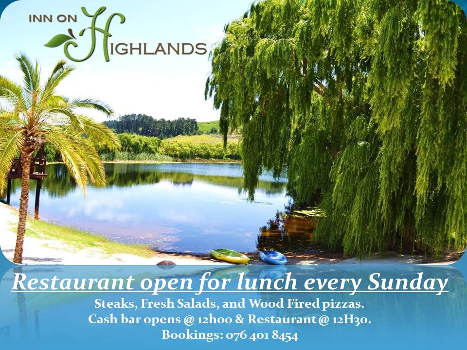 InnOnHighlands's tweet photo. @HelloElgin Come enjoy a nice Sunday lunch @InnOnHighlands. Experience the Elgin Magic, @expOverberg ! https://t.co/Nfz73ZcEib