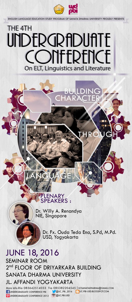 UC_PBI_2016's tweet photo. @Englicious_Jgj 4th Undergraduate Conference 18/06/16 Sanata Dharma Info: https://t.co/6DDFA0rGn5 https://t.co/IgeJ4oBSJ2