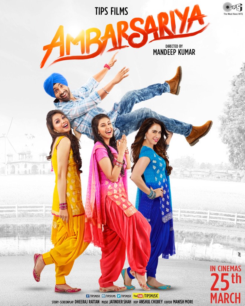 supercinemaent's tweet photo. Here's the brand new poster of @diljitdosanjh starrer "Ambarsariya" which releases on 25th March 2016. https://t.co/wSV7FodPJA