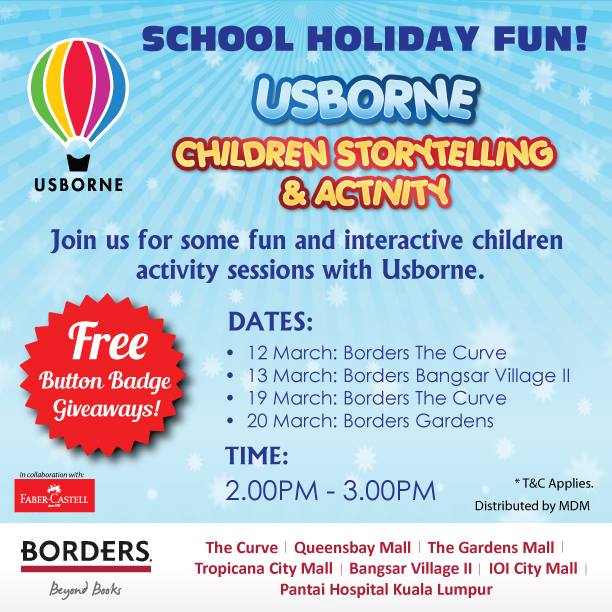 Borders_MY's tweet photo. Join us for some fun and interactive children activity sessions with Usborne at Borders this coming school holiday https://t.co/HYOzGSmKdq