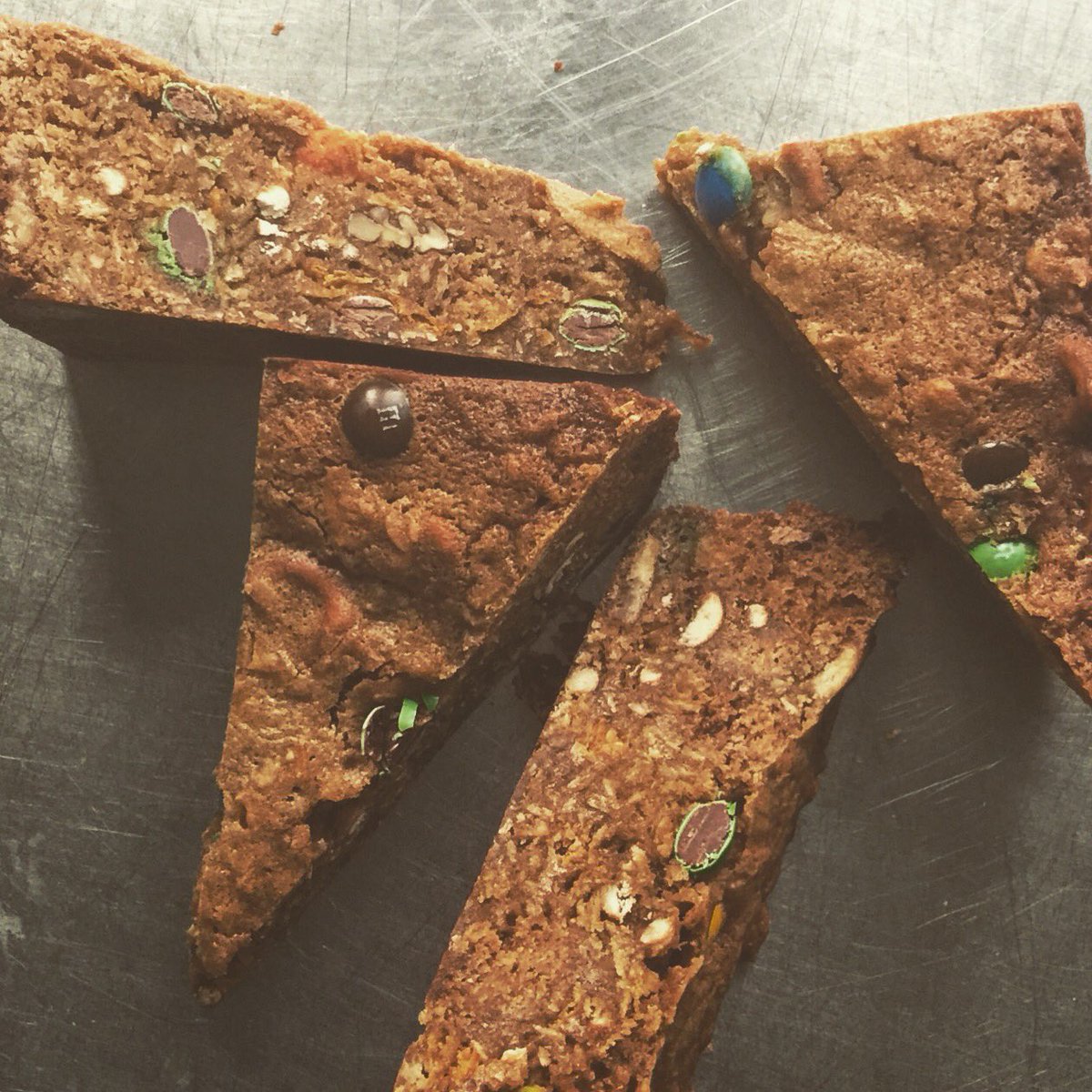 BakeBirmingham's tweet photo. Kitchen Sink cookie bars @brumyumyum tomorrow... if we've not eaten them. 😳 #kitchensinkcookies #BakeBirmingham https://t.co/23L454BwKo