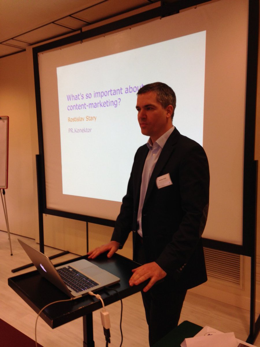 EurocomPR's tweet photo. Rosta Stary from @prkonektor in Czech Rep talks about the impact of content-marketing on the PR industry. #Eurocom16 https://t.co/fPlLjCoeLf