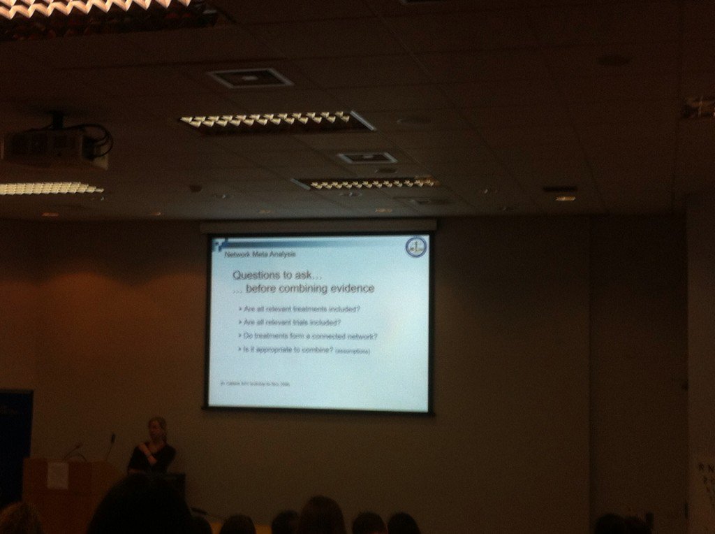 icphor's tweet photo. Issues in combining evidence through network meta analysis explained by Dr Susi Schmitz #NCPE2016 https://t.co/qNGsxu8S39