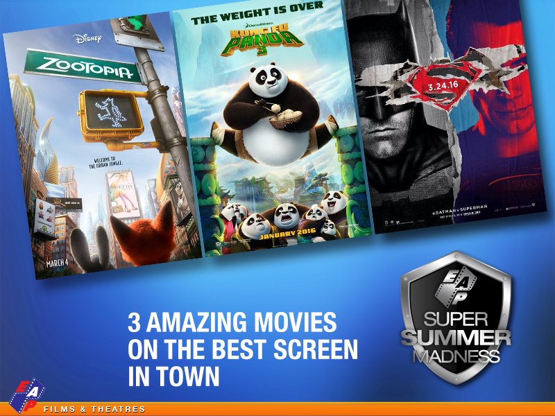 Come witness the biggest blockbuster movies of March on the Best Screen In Town!