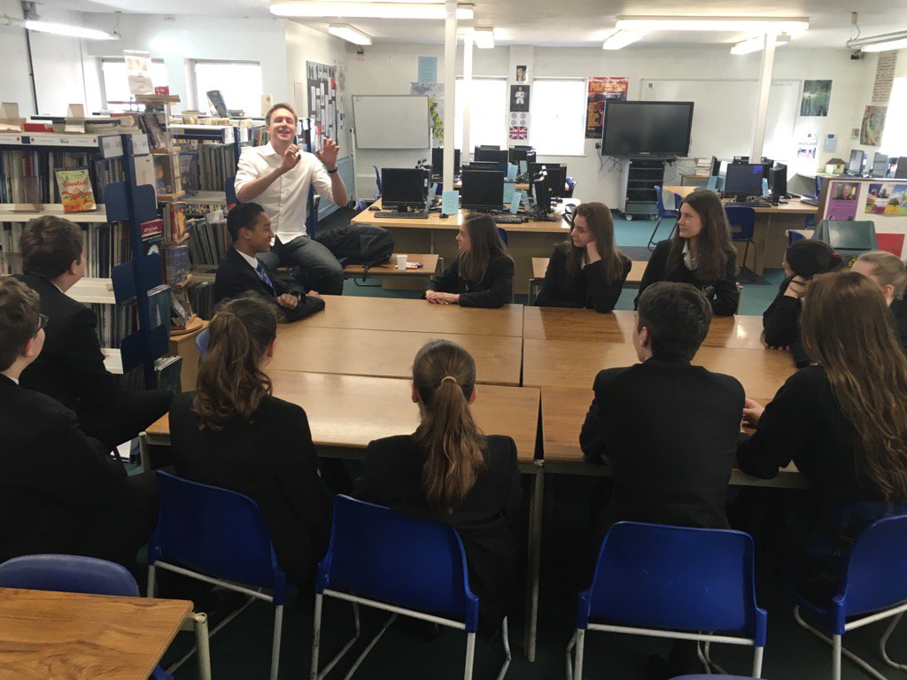 Welcome to #JoeTwyman yougov guest speaker with the year council team in the library #nextgeneration