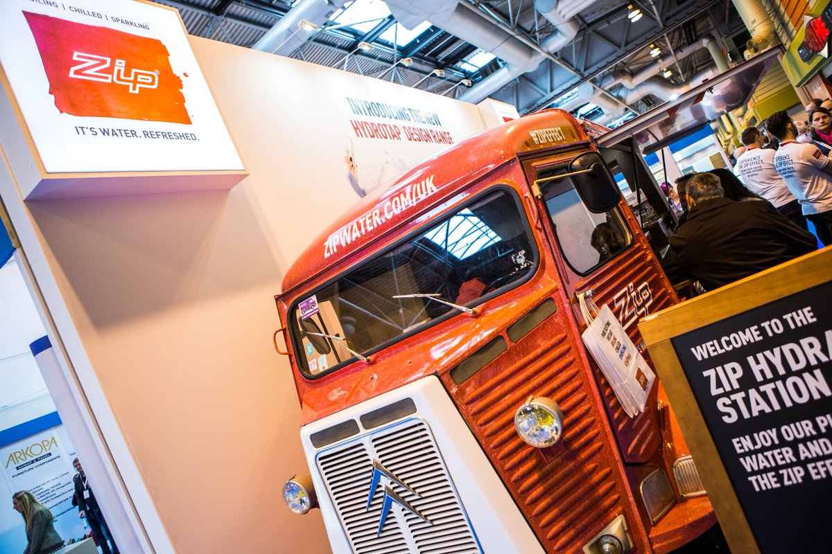oneagencyco's tweet image. Our eye-catching design of @ZipWaterUK's new Hydration Station drew in lots of thirsty visitors @kbblive! #ZipEffect