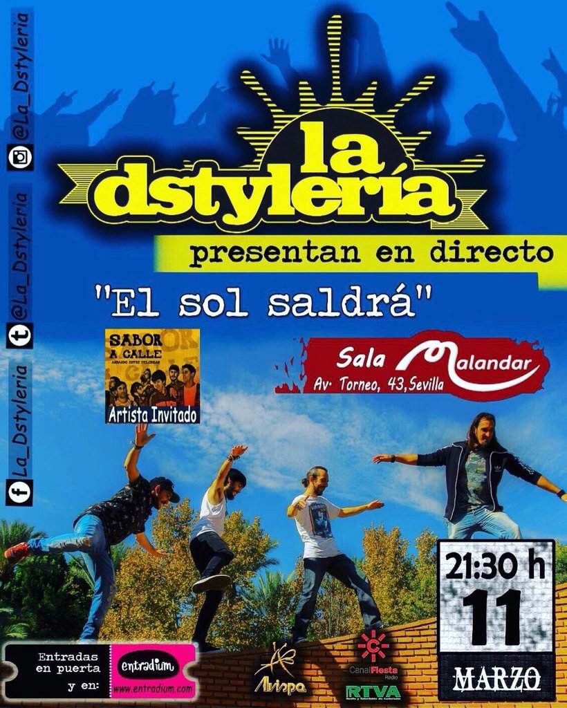 Canal Fiesta Radio (@canalfiesta) on Twitter photo ¡¡Vamos de concierto!! 🎵🎵👏👏😂😂 Hoy tocan <a href="/La_Dstyleria/">LaDstyleria</a> en <a href="/SalaMalandar/">Sala Malandar</a> 🎤🎸🎶Tu invitación en <a href="/canalfiesta/">Canal Fiesta Radio</a> de #Sevilla ¡¡Vamos de concierto!! 🎵🎵👏👏😂😂 Hoy tocan <a href="/La_Dstyleria/">LaDstyleria</a> en <a href="/SalaMalandar/">Sala Malandar</a> 🎤🎸🎶Tu invitación en <a href="/canalfiesta/">Canal Fiesta Radio</a> de #Sevilla