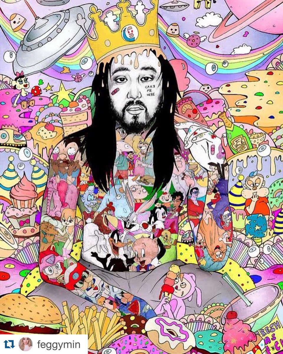 Fucking wow! 👏🏽👏🏽👏🏽               #Repost @feggymin ・・・ my artwork of @steveaoki !! around3days30+hrs 🎨✏ https://t.co/uG9u3k54Az