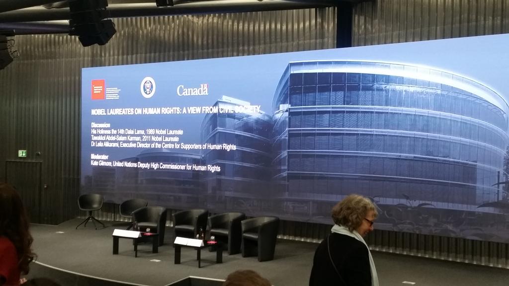 Horyou's tweet photo. Live #Nobel Laureates on #HumanRights about to start to share a View from Civil Society #UN #IHEID #Horyou https://t.co/NEHXE1q31J
