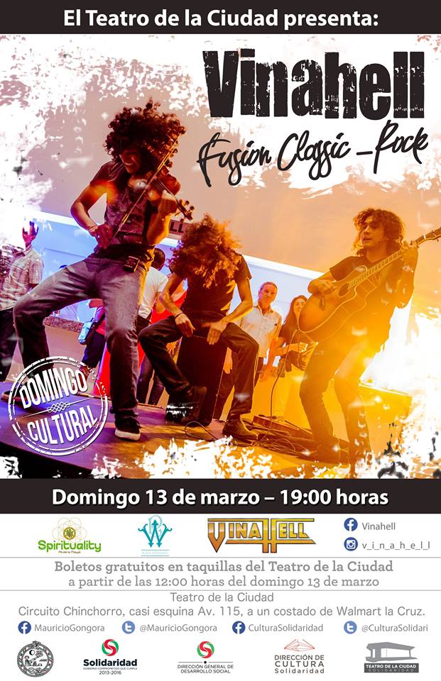 CICsolidaridad's tweet photo. #Vinahell en concierto en el #Teatro de la Ciudad el 13 de marzo a las 7:00pm. ¡Comparte y asiste! @CulturaSolidari https://t.co/U2h6SHUjtk