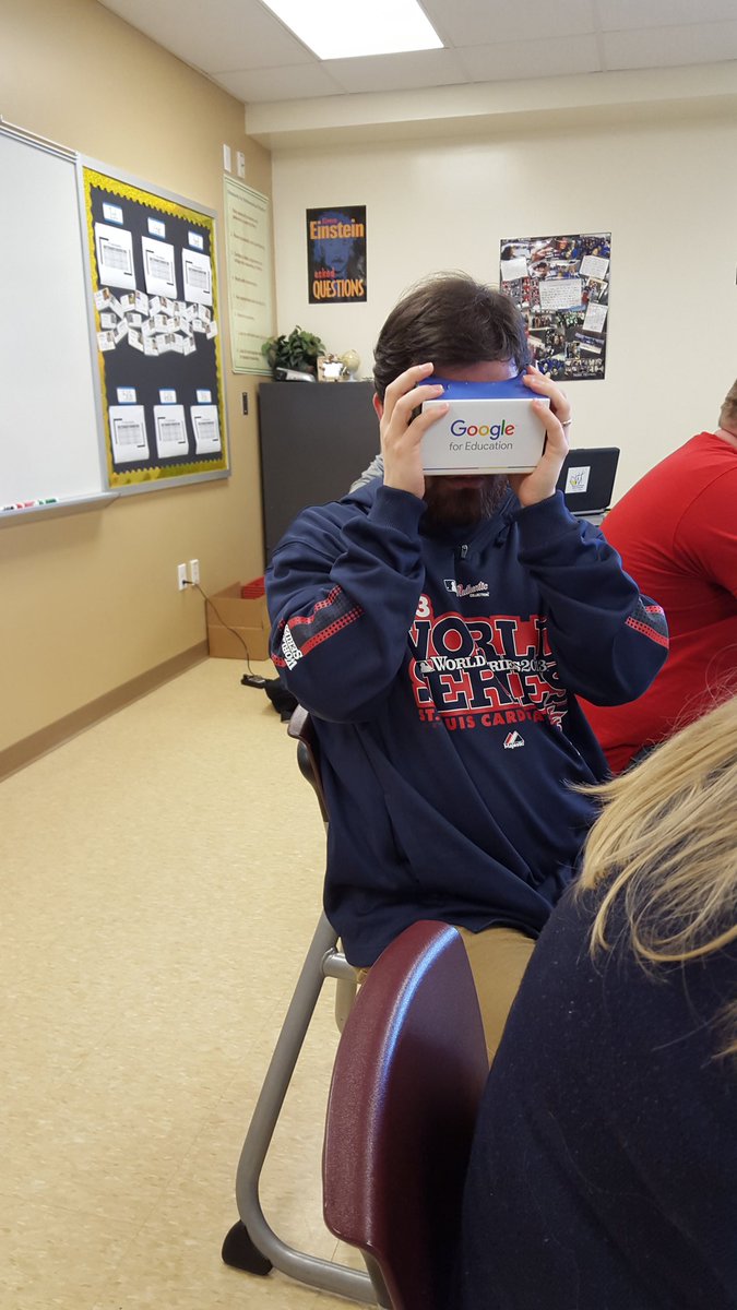 MrDePung's tweet photo. Google cardboard for educators HPSD tech PD @keyverra @DittrichJr @mdirksen
#sciencelife #tigerstylescience https://t.co/G5E3Sz5t12