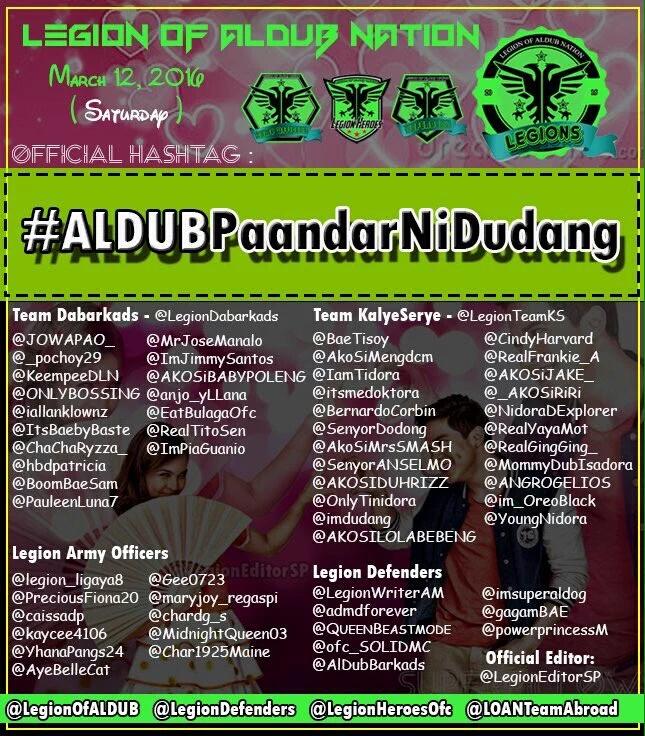 Yhanaleng's tweet photo. OFFICIAL HASHTAG FOR TODAY !

• TWEET • RETWEET • QUOTE TWEET •

#ALDUBPaandarNiDudang https://t.co/Fb25qQU4YT
