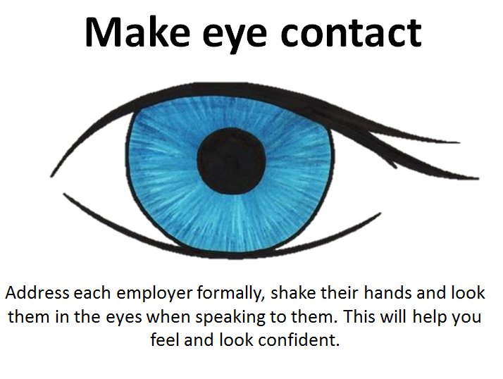 3rd top tip when approaching employers at the Work Experience Fair. Make eye contact. #GetWorkExperience