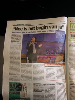 CommafLimburg's tweet photo. "Nee is het begin van ja" @CouckeMarc #commaf #wedidit #proud https://t.co/TNLpGUalU4