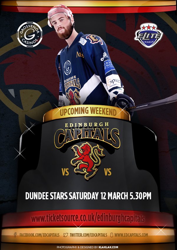 edcapitals's tweet photo. Caps v @DundeeStars Sat 12th March 5.30pm.Tix on door or at https://t.co/da4vx4bjH4 https://t.co/qvpGigFFdL