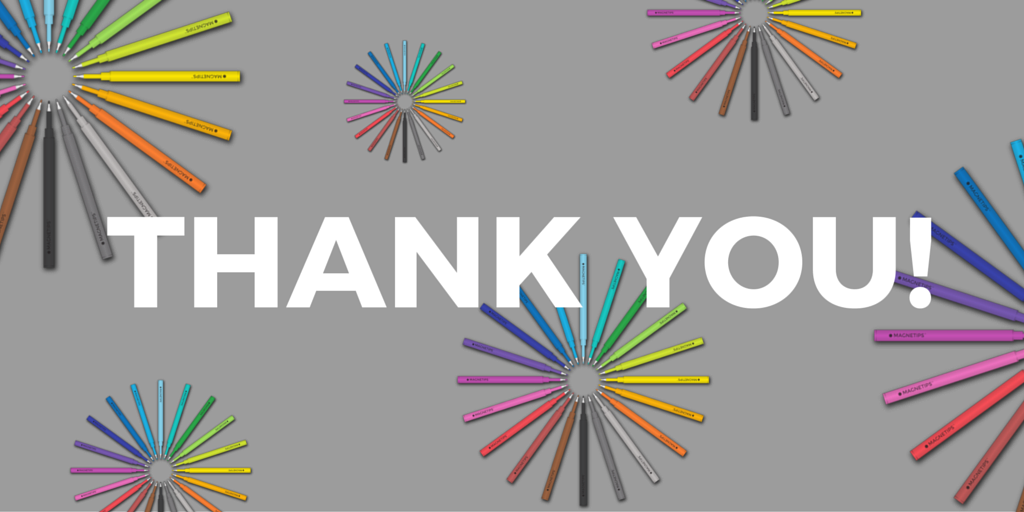 Magnetips's tweet photo. We salute our 6,219 Kickstarter backers who made MAGNETIPS a reality! 
#kickstarter #pens #coloringbooks https://t.co/wNSZlTUgfZ
