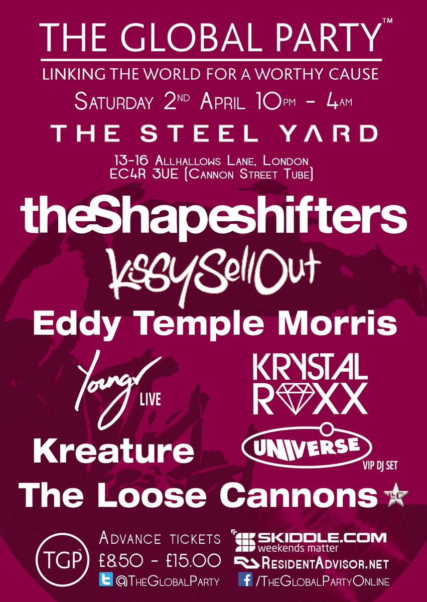 .@TheGlobalParty have their official album launch party on Saturday April 2nd, details here: facebook.com/events/2332206…