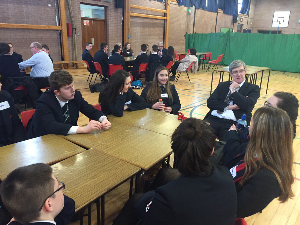 NIAEducation's tweet photo. #nialetstalk @JohnODowdSF  meets with @lismorecomp  and @LurganCollege  students https://t.co/sdXhlQ6650