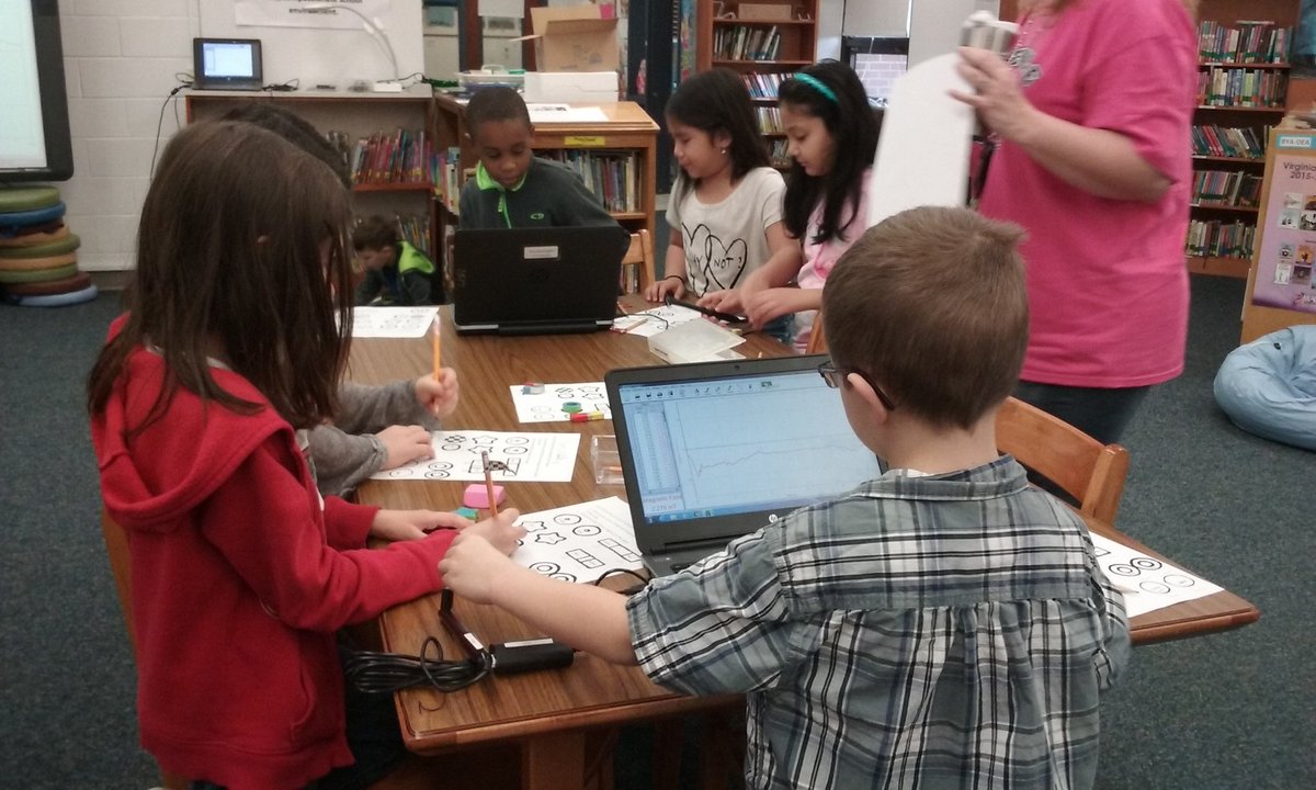 sjesposi's tweet photo. @CentervilleVB 
2nd graders using Logger lite to investigate north &amp; south poles of magnets. https://t.co/hb7on5ILMu