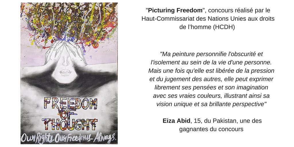 ONU_fr's tweet photo. Une des gagnantes du concours #picturingfreedom avec le thème: "Liberté de pensée"
@UNHumanRights https://t.co/HcHDPW3emU